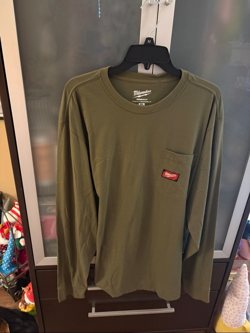 Milwaukee Olive Green Long-Sleeve Pocket Tee